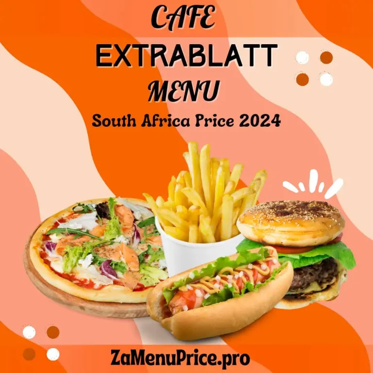 Cafe Extrablatt Menu South Africa Price 2024