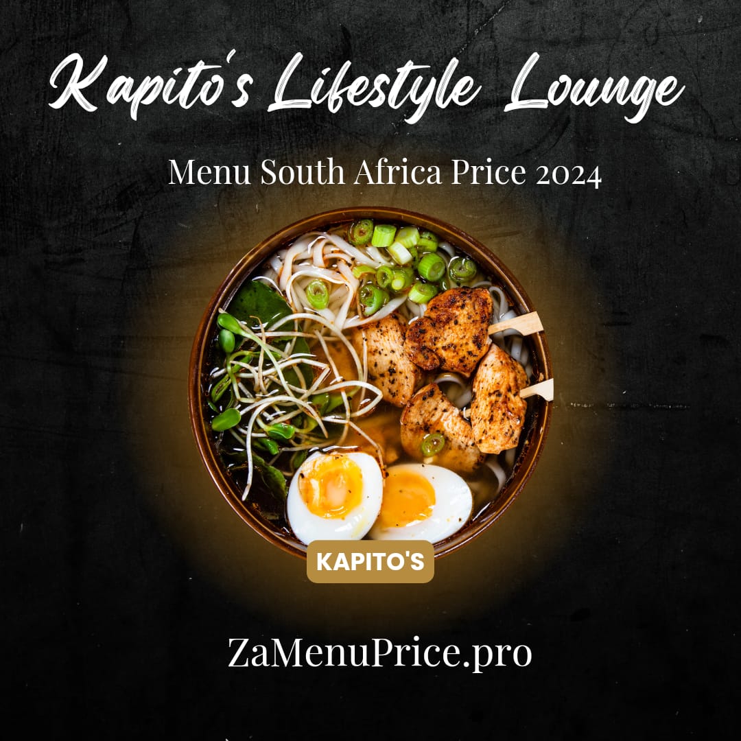 Kapito's Lifestyle Lounge menu South Africa price 2024