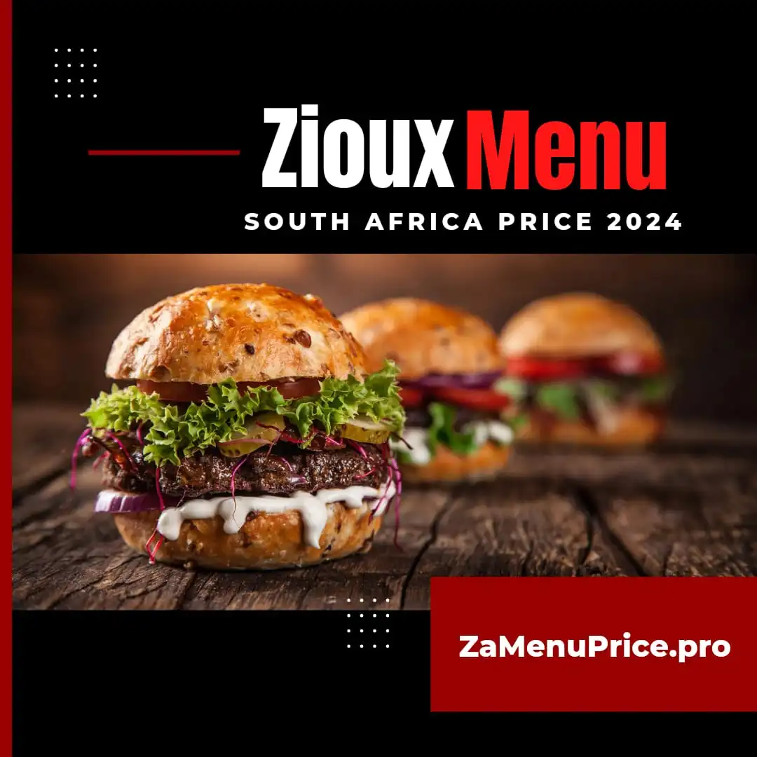 Zioux Menu South Africa Price 2024