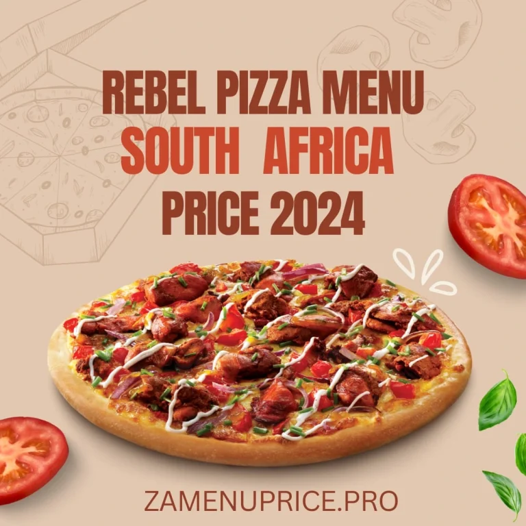 Rebel Pizza Menu South Africa Price 2024