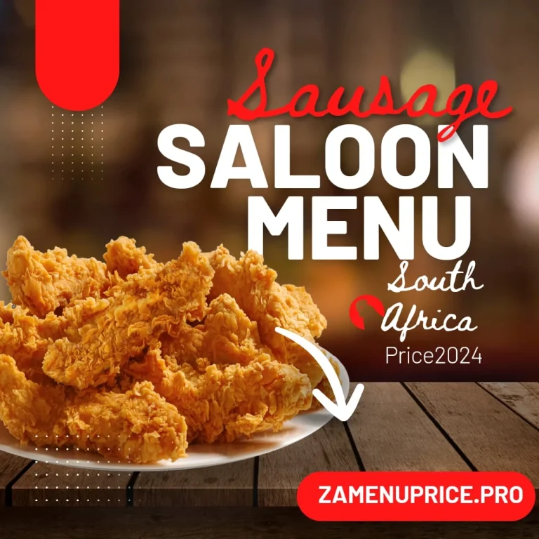 Sausage Saloon Menu South Africa Price 2024